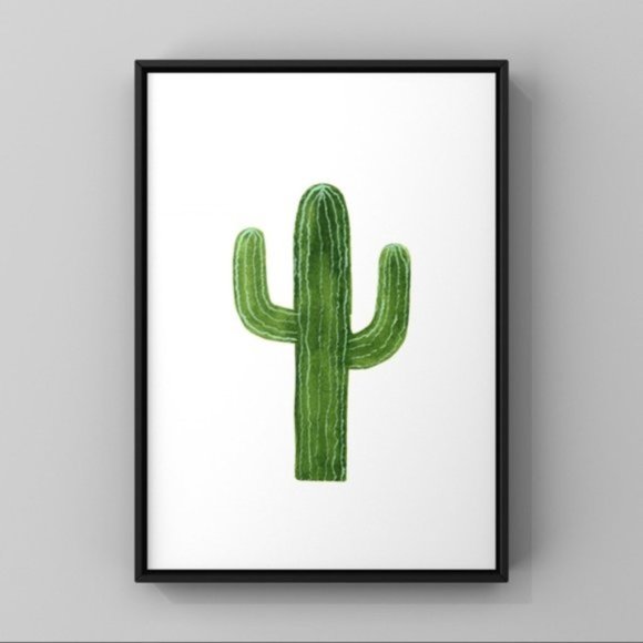 Triad Art & Design Other - Minimalist modern green watercolor cacti art print